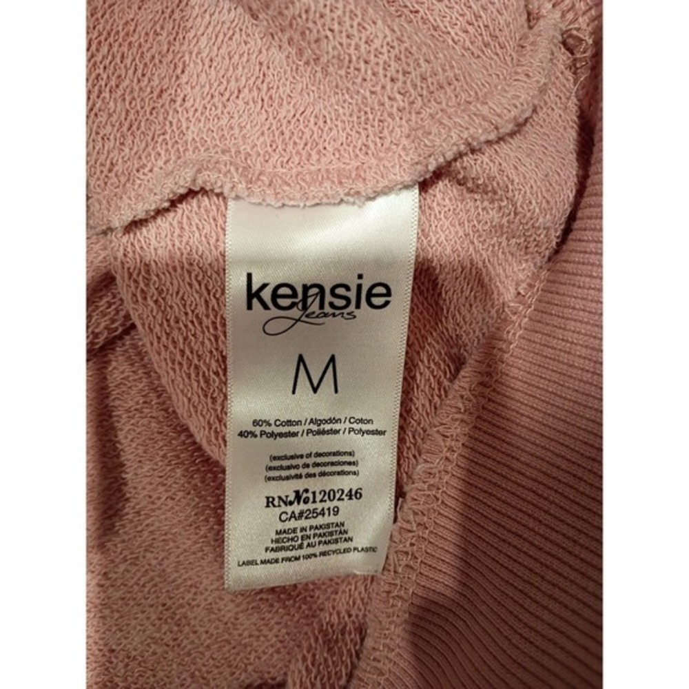 Kensie Jeans studioLUXE Pink Bomber Jacket Full Zip Fleece Lined Size M - Picture 6 of 10